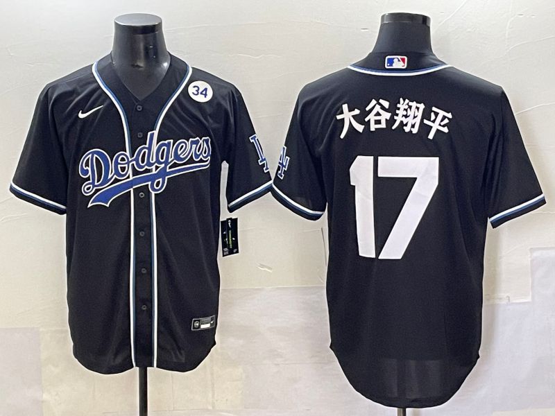 Men 2025 Los Angeles Dodgers #17 Ohtani Black Three generations Fashion Nike MLB Jersey style 7049->los angeles dodgers->MLB Jersey